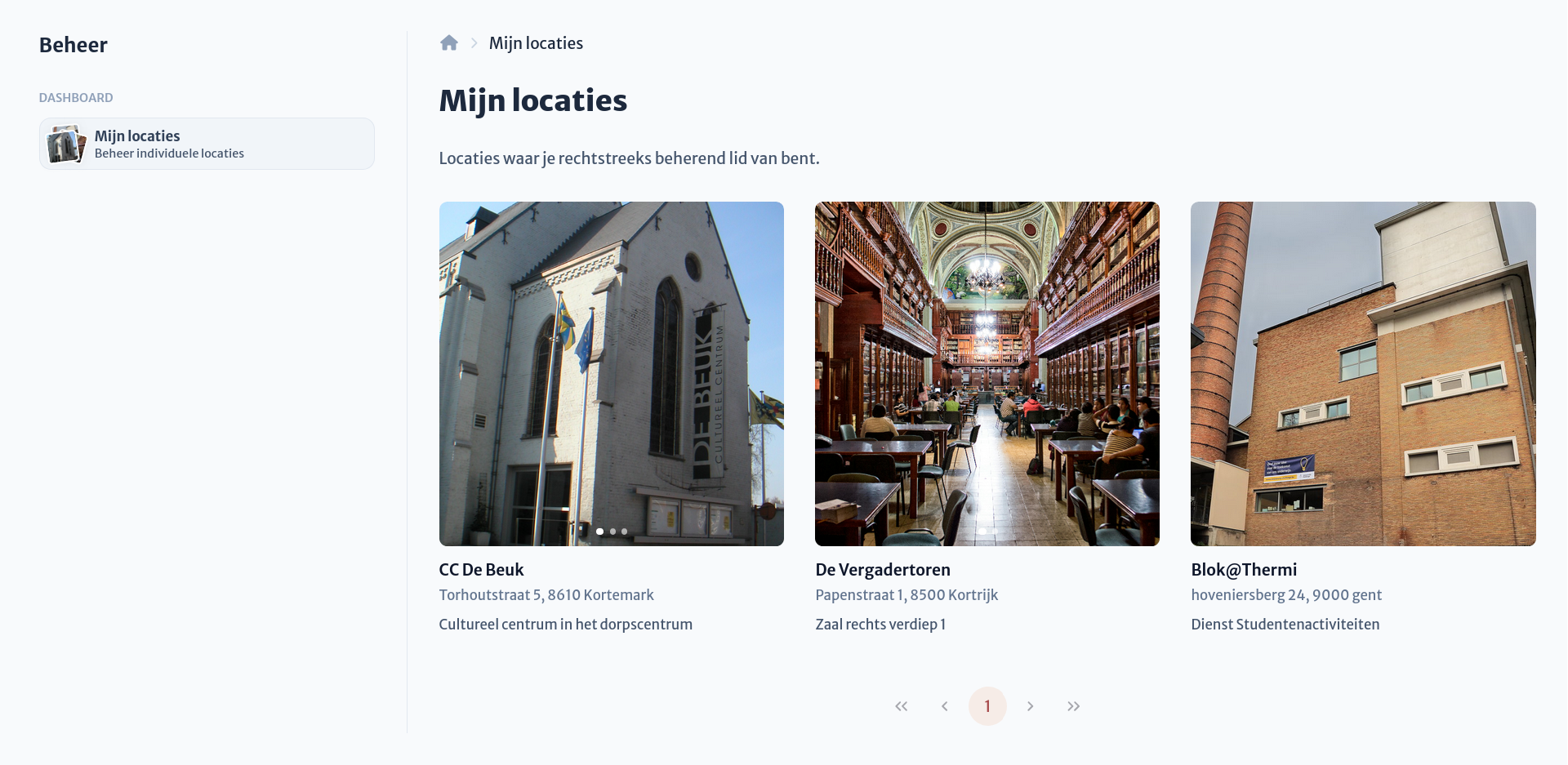 Afbeelding: Overzicht van beheerbare locaties