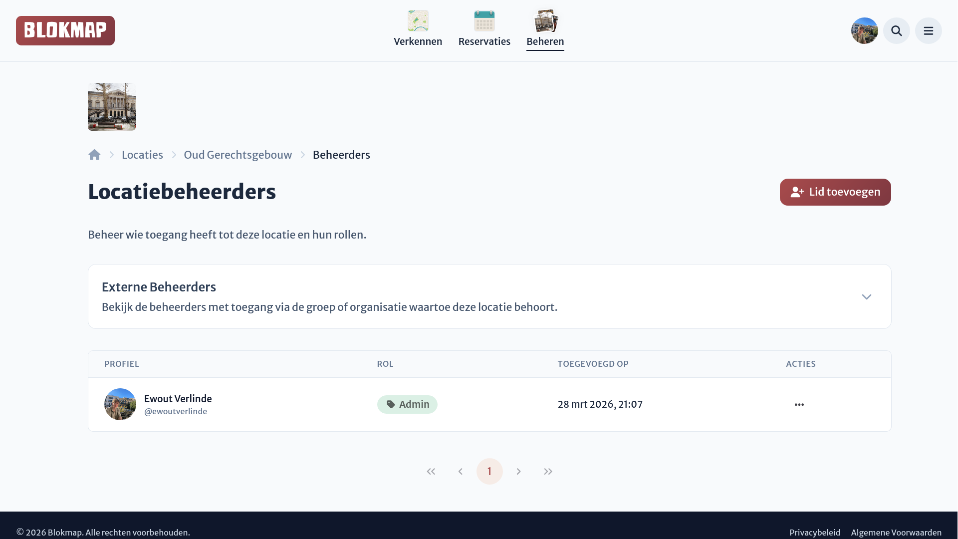 Afbeelding: Beheerders overzicht