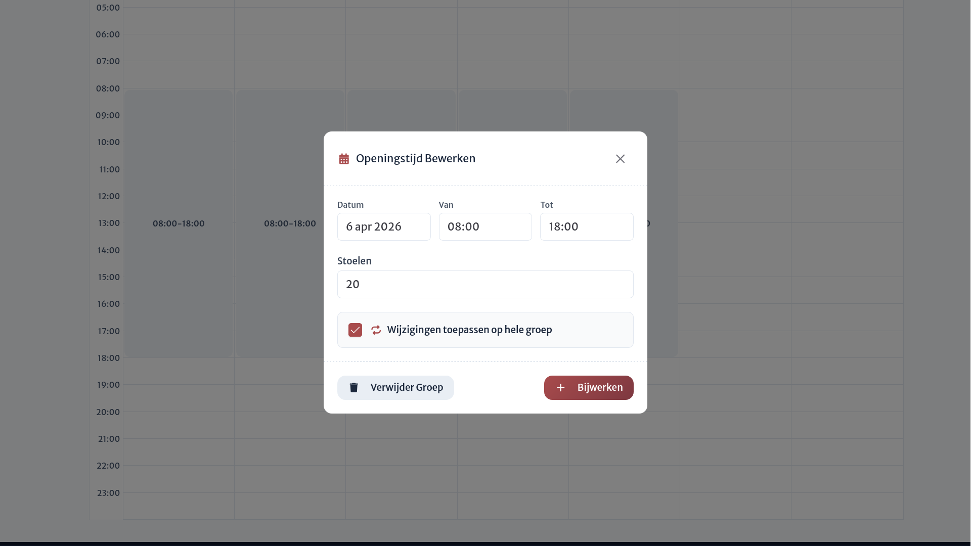 Afbeelding: Aanpassen of verwijderen van een reeks