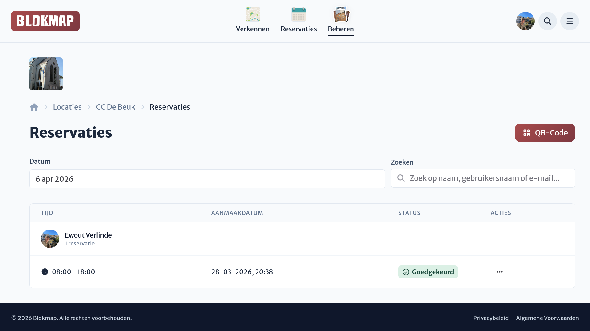 Afbeelding: Reservatie-overzicht