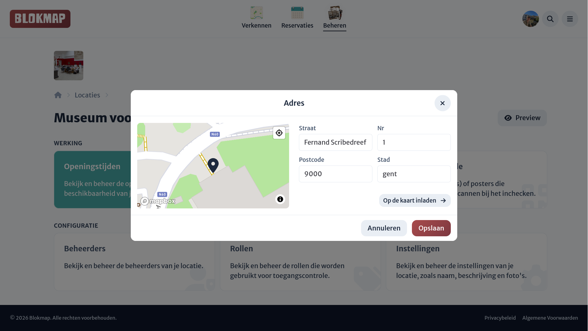 Afbeelding: Adres van een locatie