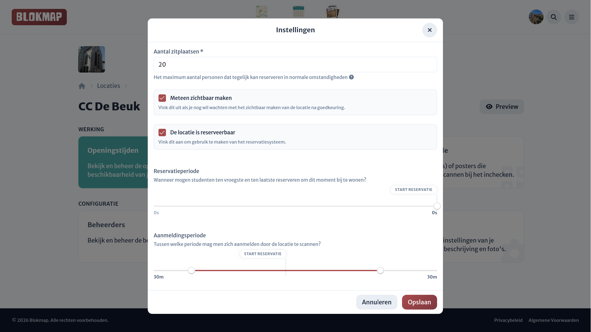 Afbeelding: Geavanceerde locatie-instellingen